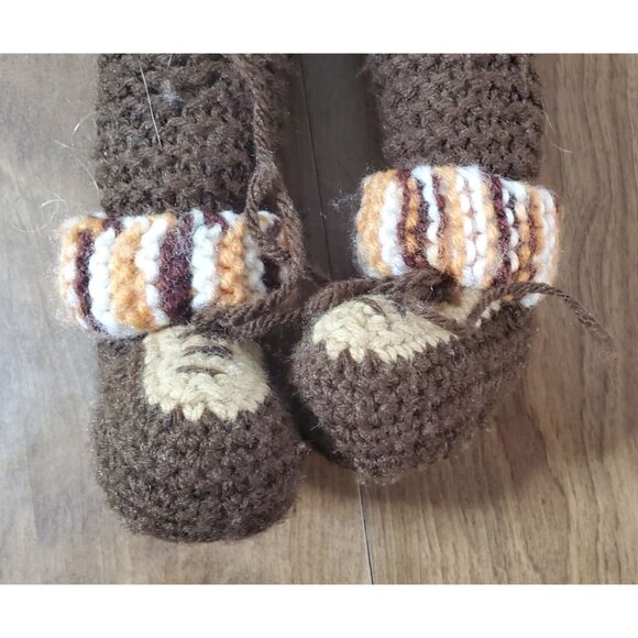 Handcrafted Raggedy Ann Style Doll With Red Yarn Hair & Striped Accessories - Picture 7 of 7